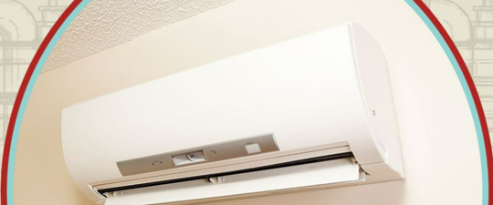 Ductless mini split on wall